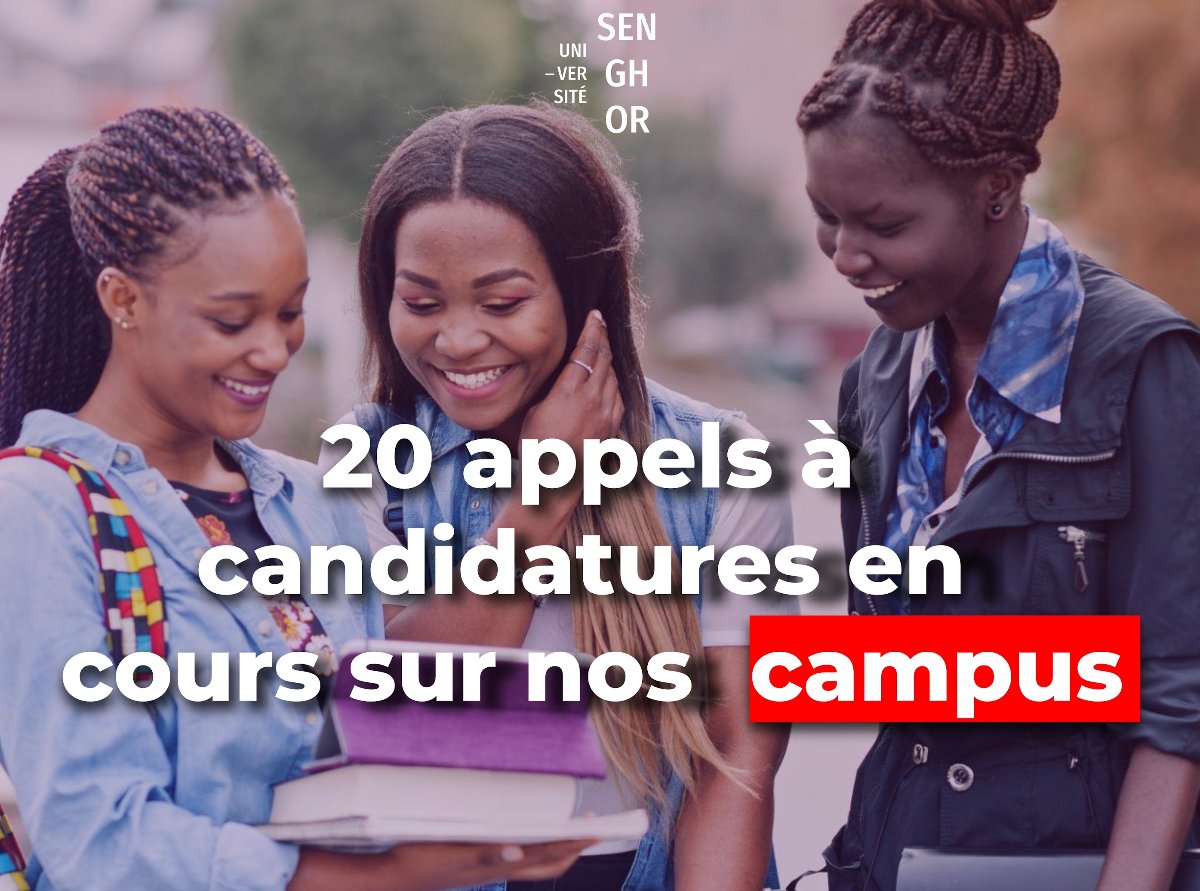 20 appels à candidature pour les Masters des Campus Senghor (septembre 2026)