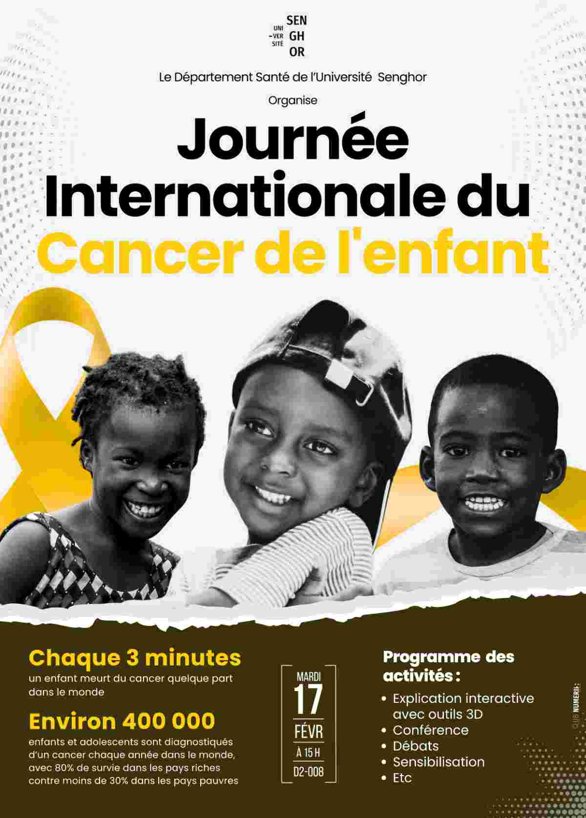 Célébration de la Journée Mondiale du Cancer de l'Enfant- Université Senghor